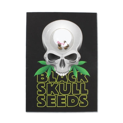 a skull with a marijuana leaf on its head