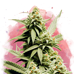 a close up of a marijuana plant on a colorful background