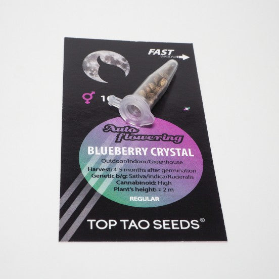 a package of blueberry crystal seeds on a white background