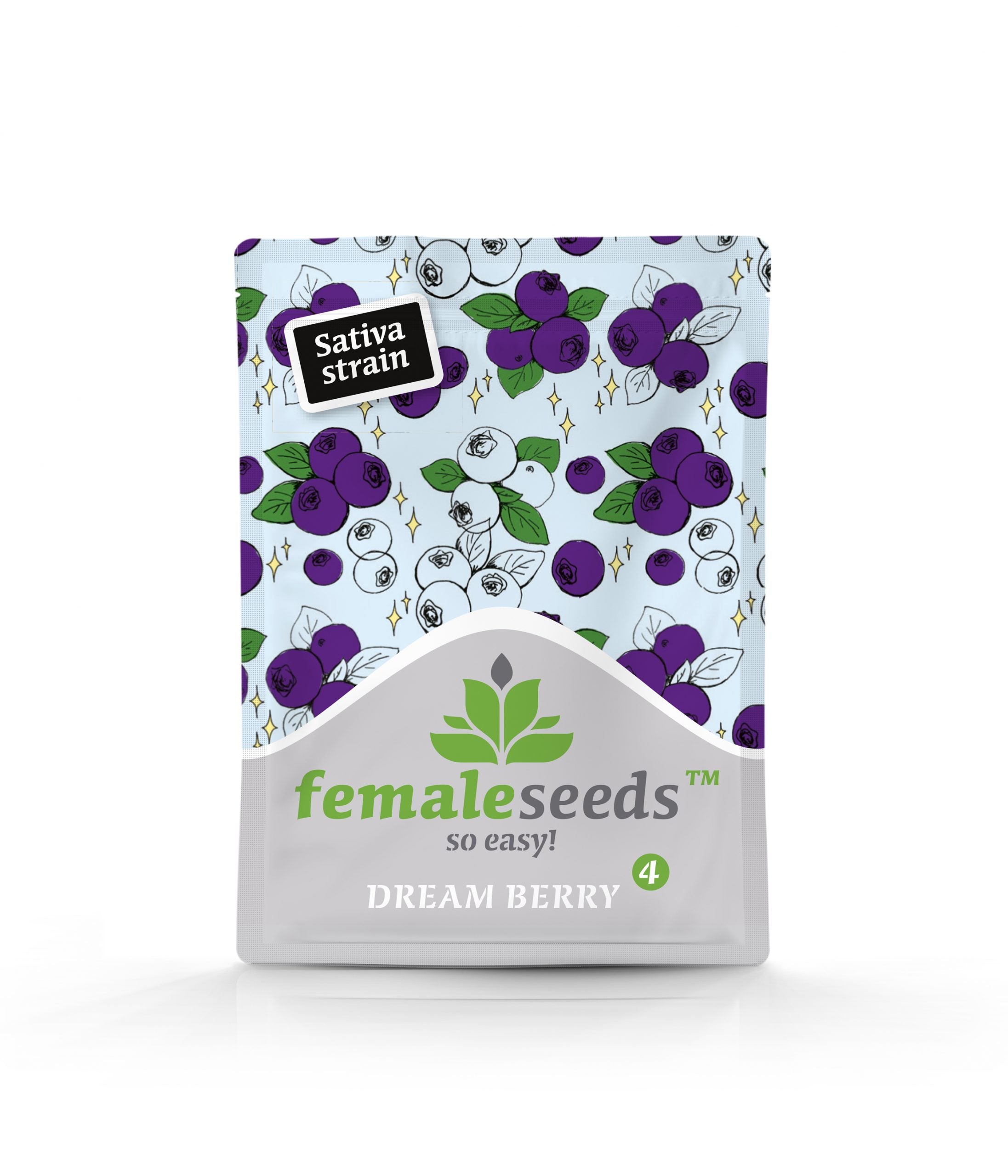 a bag of femaless seeds on a white background
