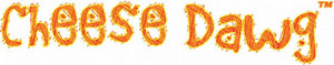 an orange and white logo with the words