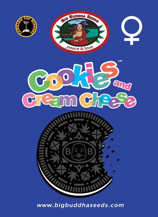 cookies and cream cheese are on a blue background