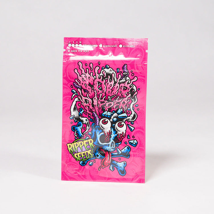 a pink bag with a cartoon character on it