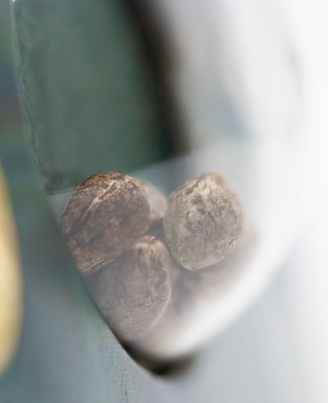 a close up of some nuts in a bowl