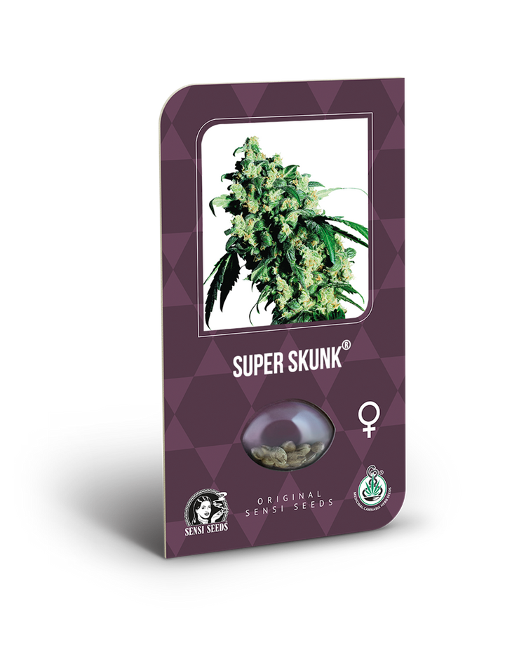 a purple box with a picture of a marijuana plant