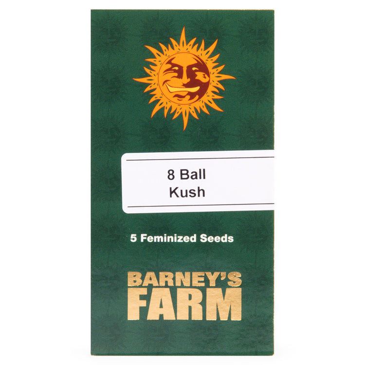 a box of barney's farm 8 ball kush