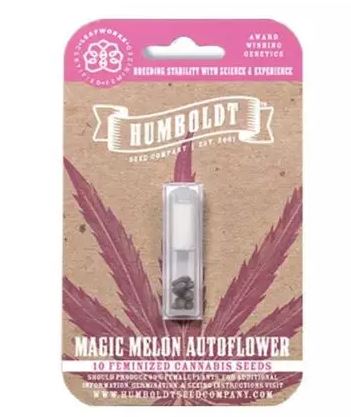 a packaged package of hemolit magic melon autoflower seeds