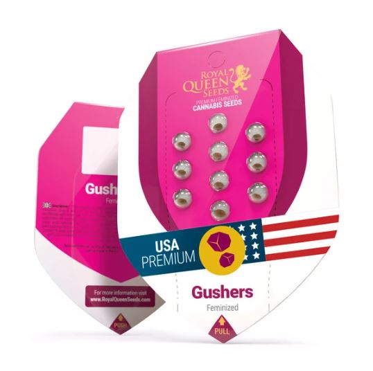 a package of gums in a pink box