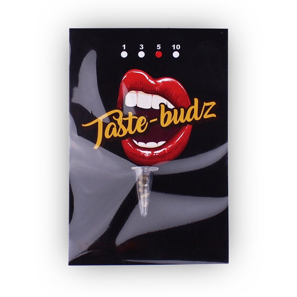 a package of taste - budz teeth with a tongue sticking out of it