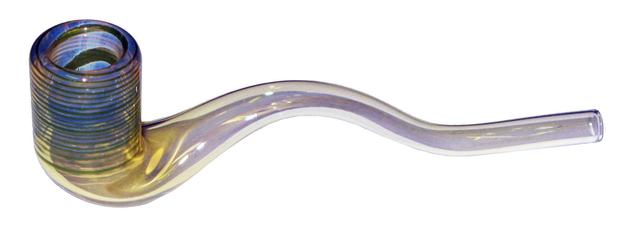 Glass Pipe 2115 with a Coloured Bowl Curved Stem