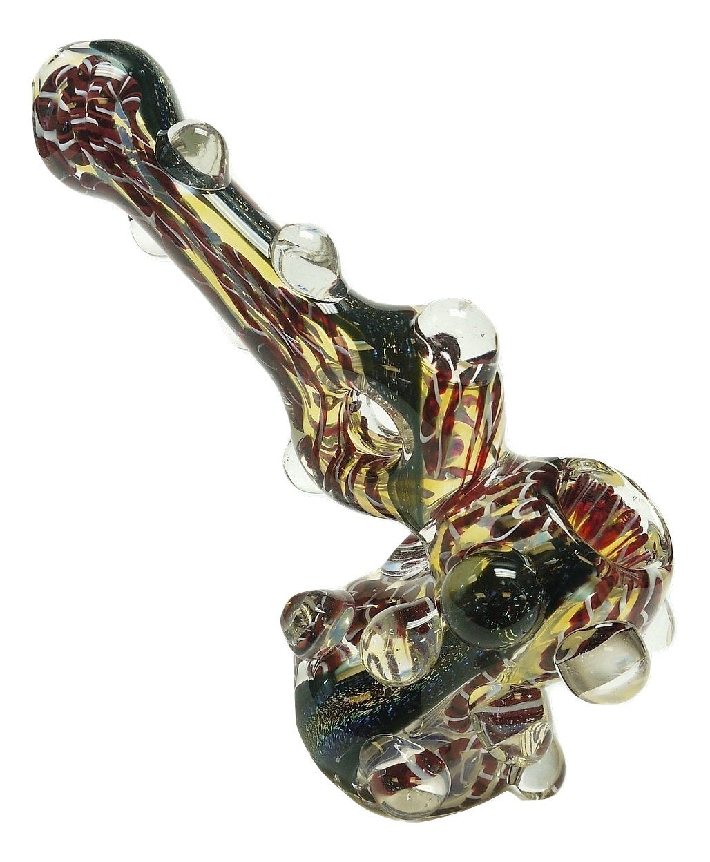 Coloured Glass Bubbler Pipe No. 662 Knobbly
