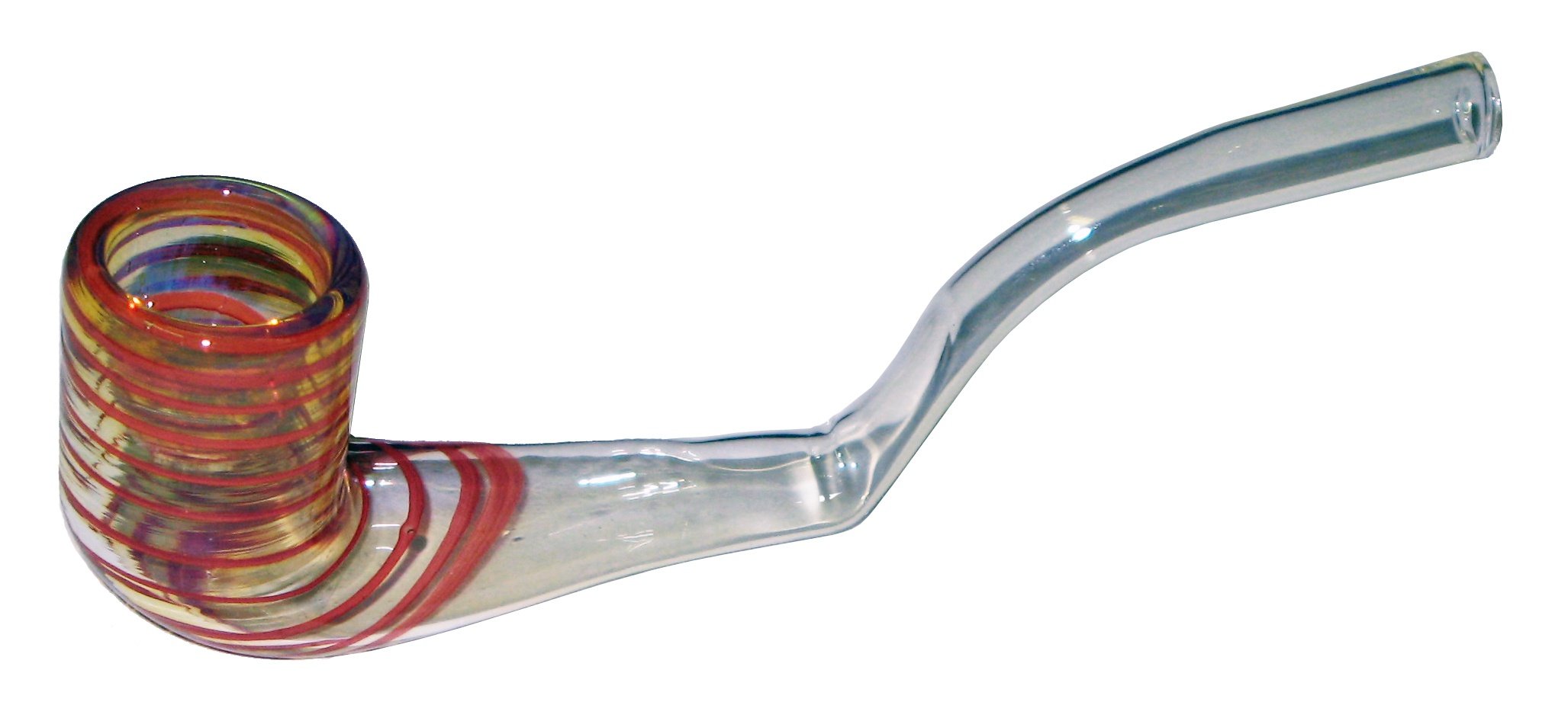 Glass Pipe 2670 with a Coloured Bowl Bent Stem