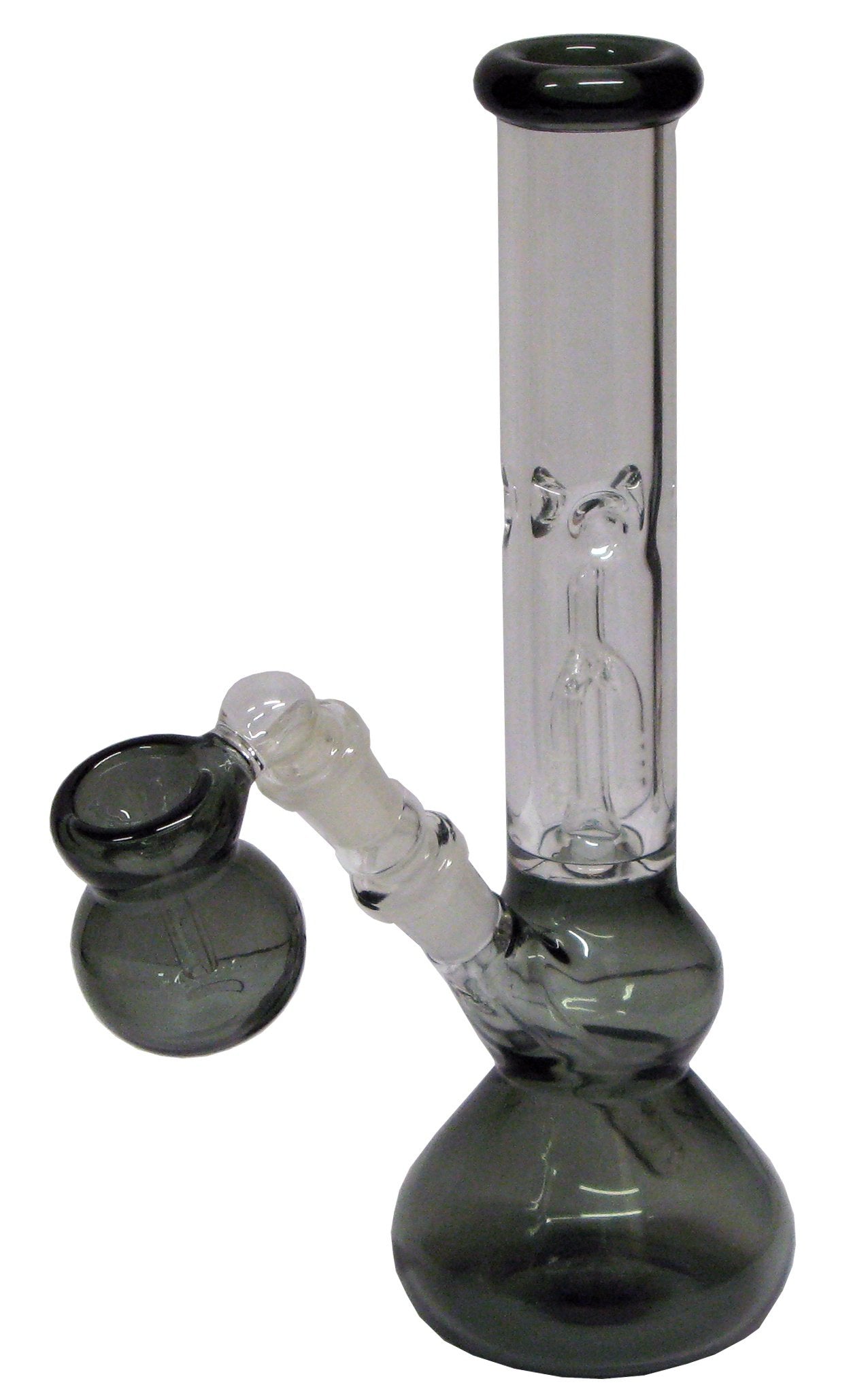 Glass 25cm Ice Bong Grey w/Ash Catcher