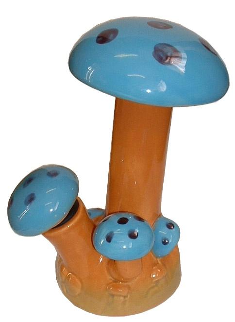 Ceramic Mushroom Bong Small (Blue)