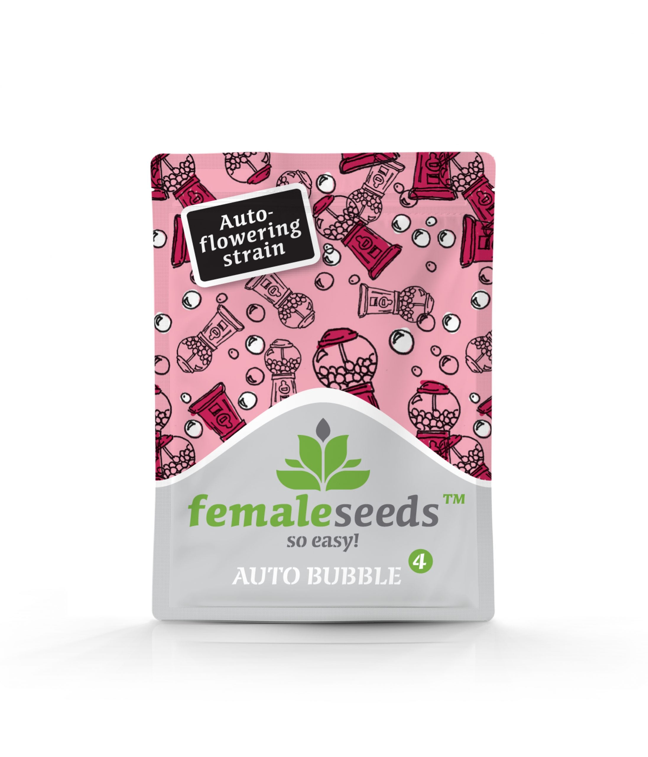 a packet of femal seeds on a white background