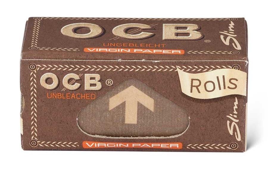 OCB VIRGIN Unbleached Paper Rolls 4m (Box of 24 Packs)