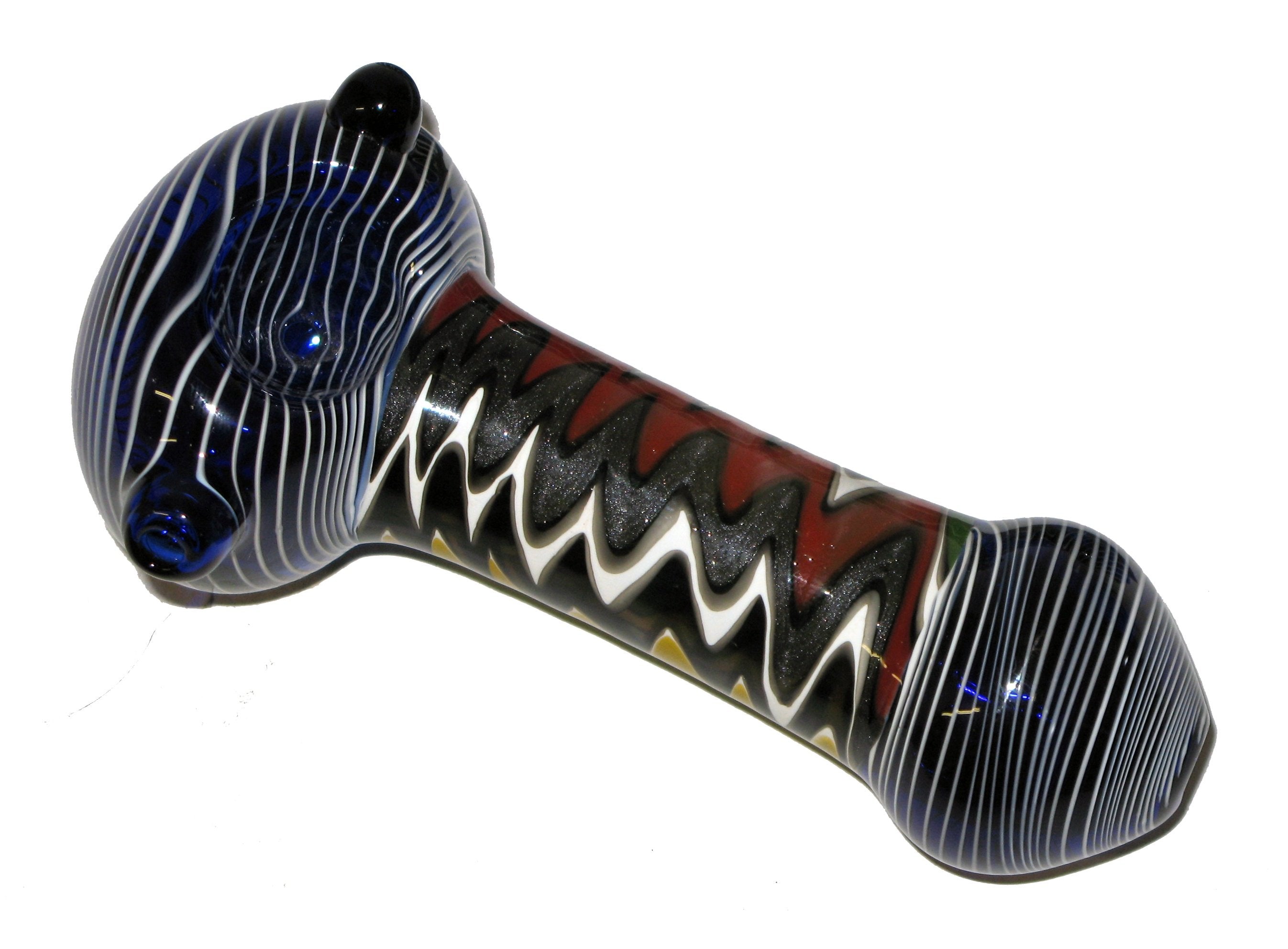Coloured Glass Pipe 5" (Striped)