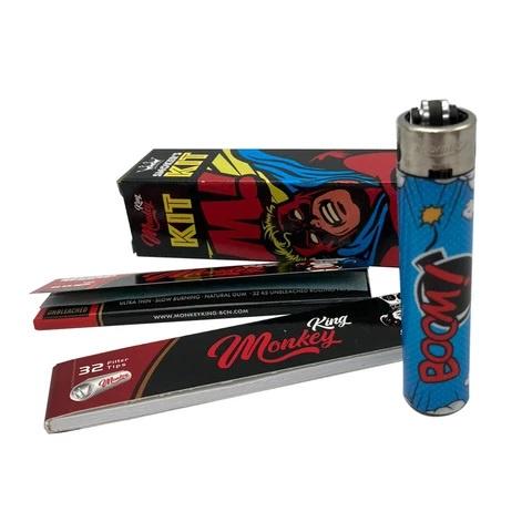 Monkey King Monkey Kit - Slim Papers, Double Tips and Lighter