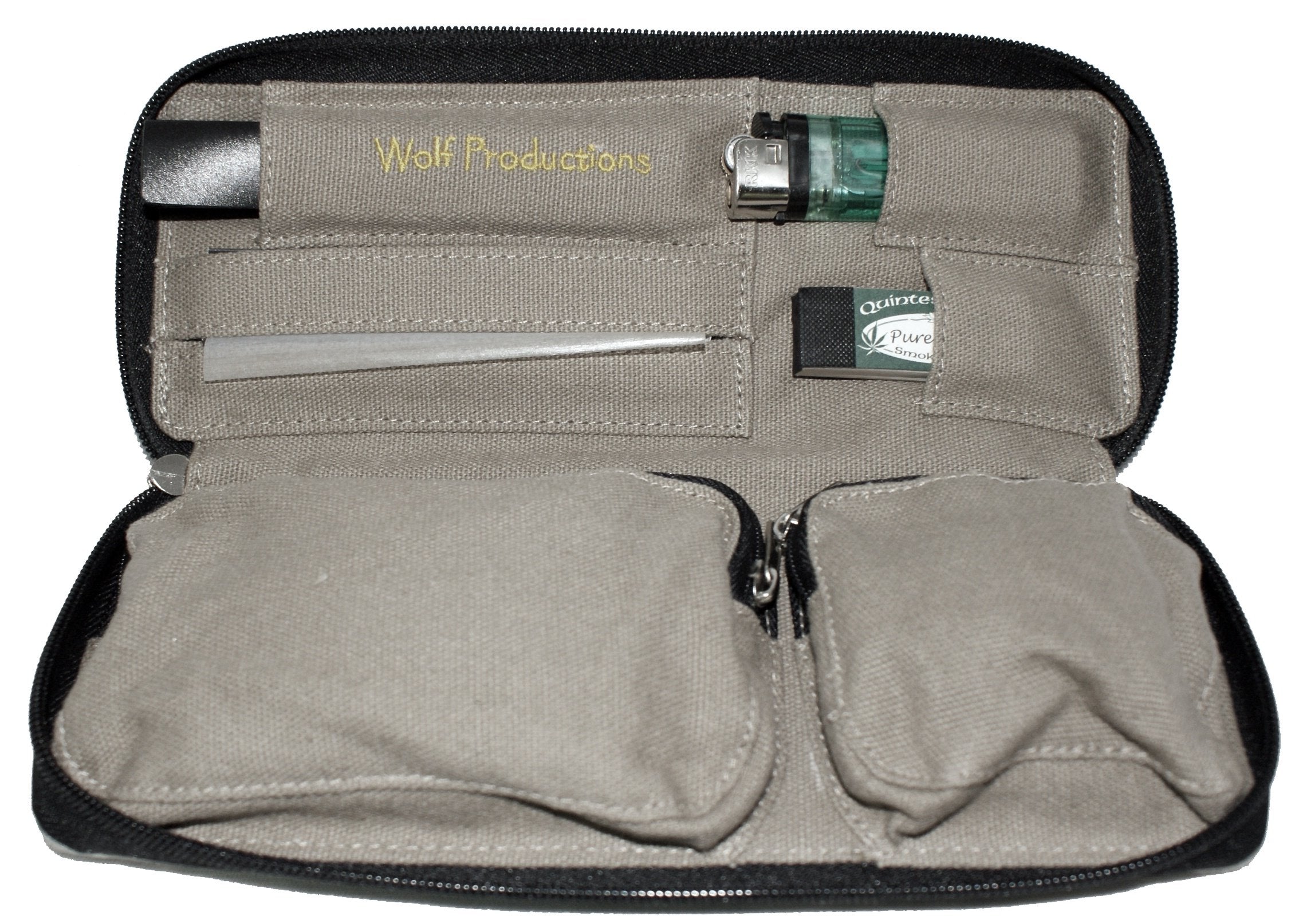 Wolf Large Hemp Rolling Kit GREY (22cm x 9cm x 2.5cm)