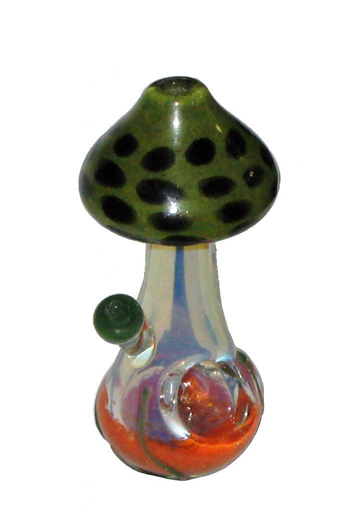 Coloured Glass Pipe 4" MUSHROOM Design