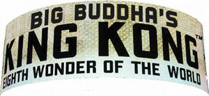 a big buddha's king kong sign hanging from the side of a building