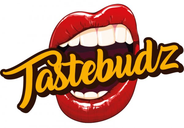 a red lips with the word tasteburg written on it