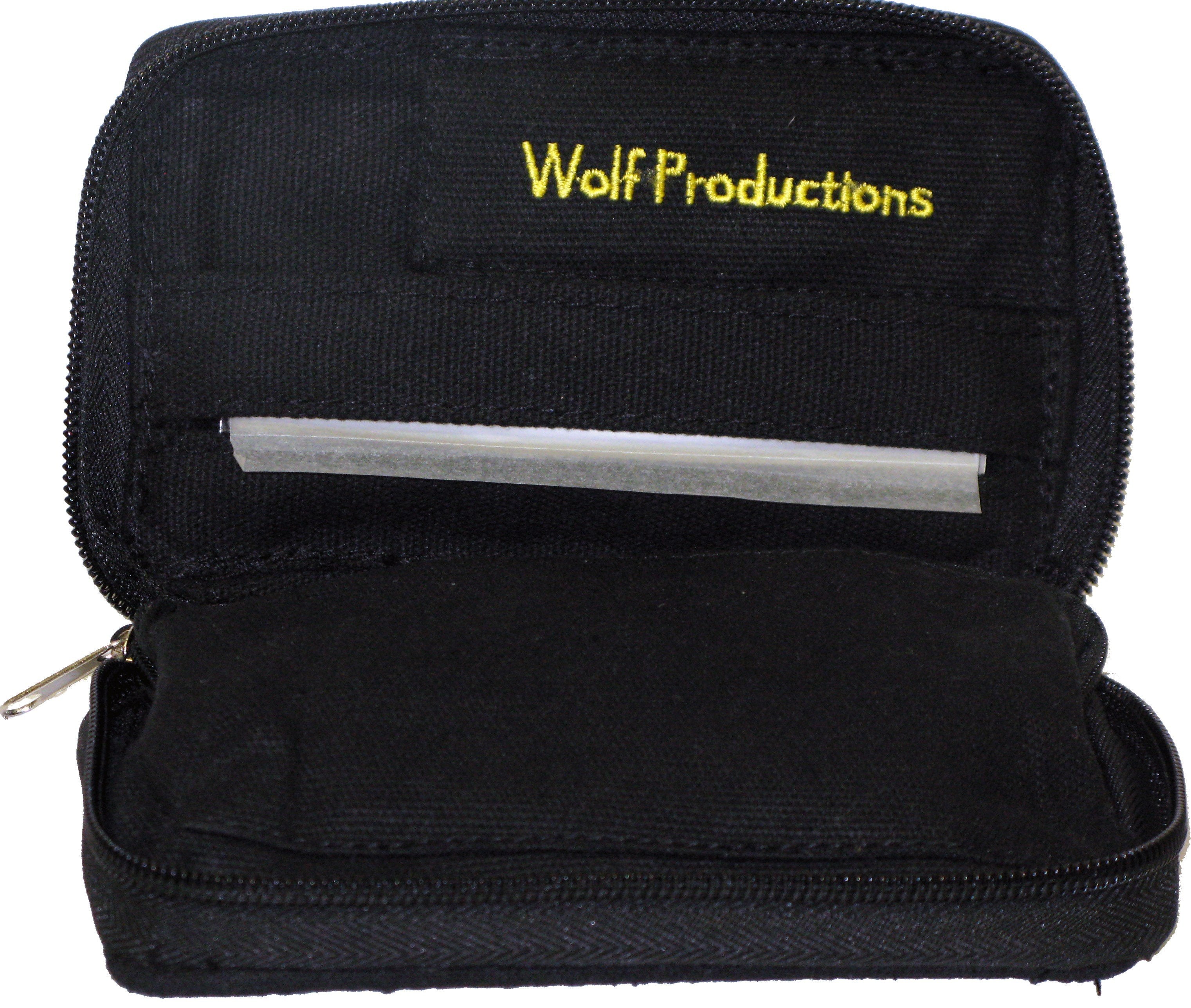 Wolf Medium Hemp Rolling Kit BLACK (14cm x 9cm x 2.5cm)