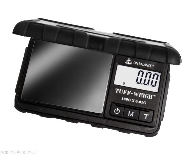 Tuff-Weigh (100g x 0.01g) Impact Resistant Scale with Rubber Grips - BLACK