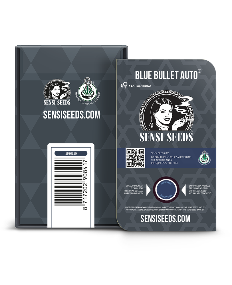 a package of blue bullet auto seeds