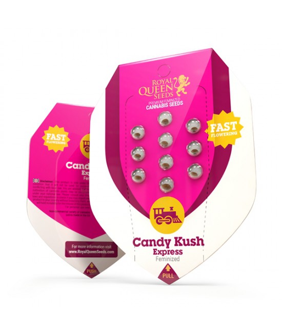 a pink and white display case for candy kush