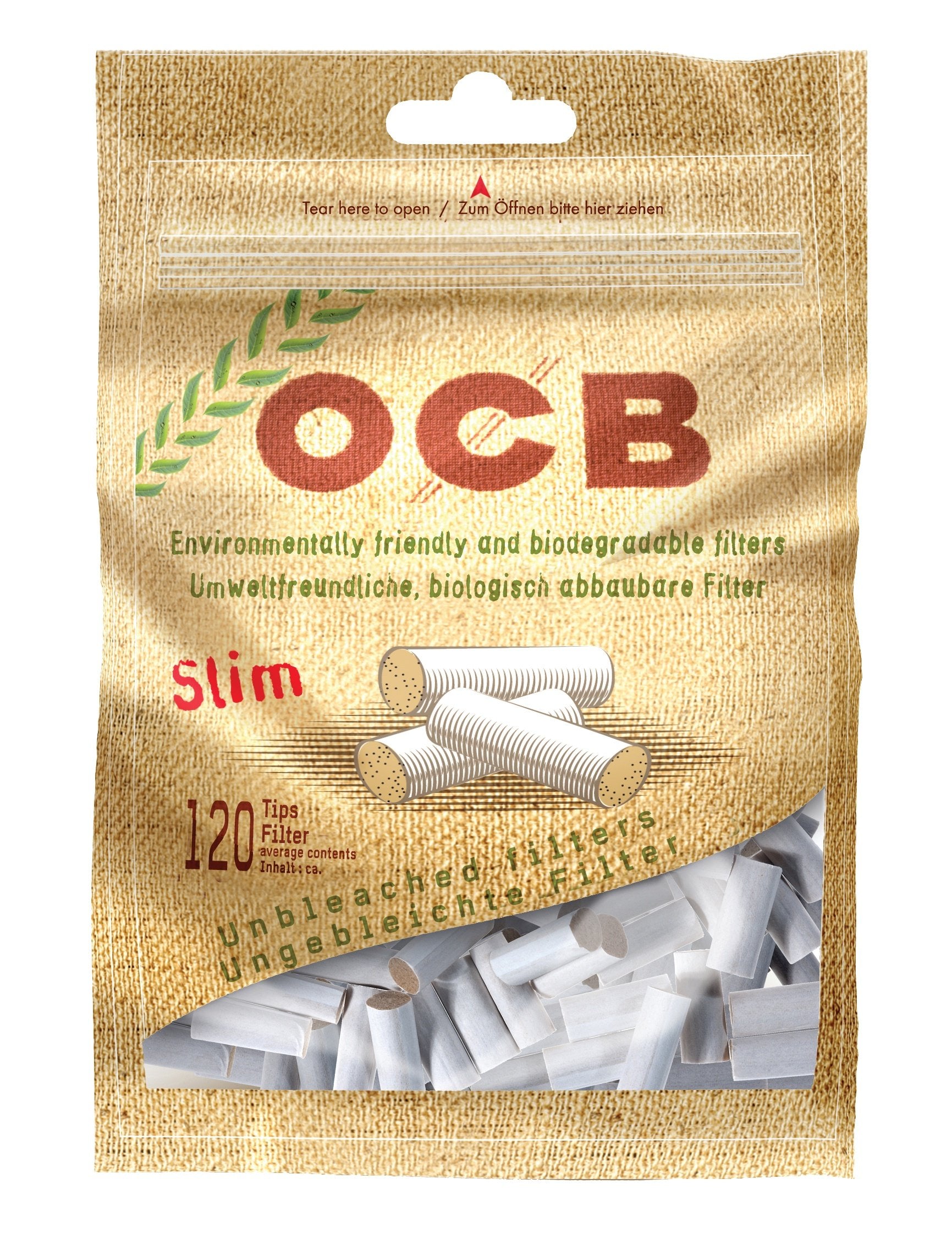 OCB Unbleached Ecological Slim Filters