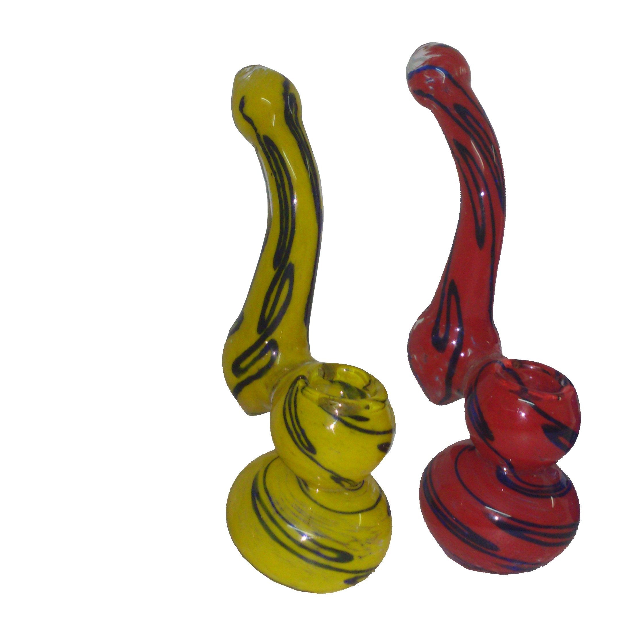Glass Coloured Bubbler Small Snake design 15cm