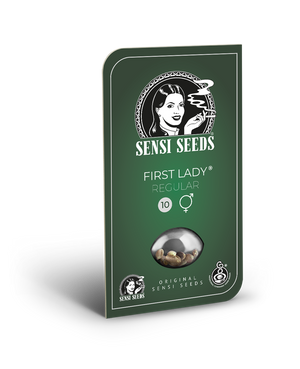 a packet of first lady seeds on a black background