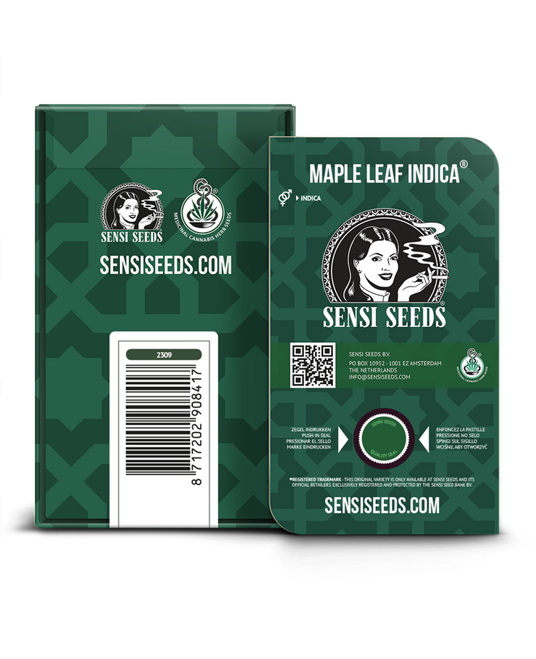 a package of seeds with a label for maple leaf india