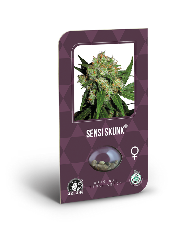 a purple box with a picture of a marijuana plant