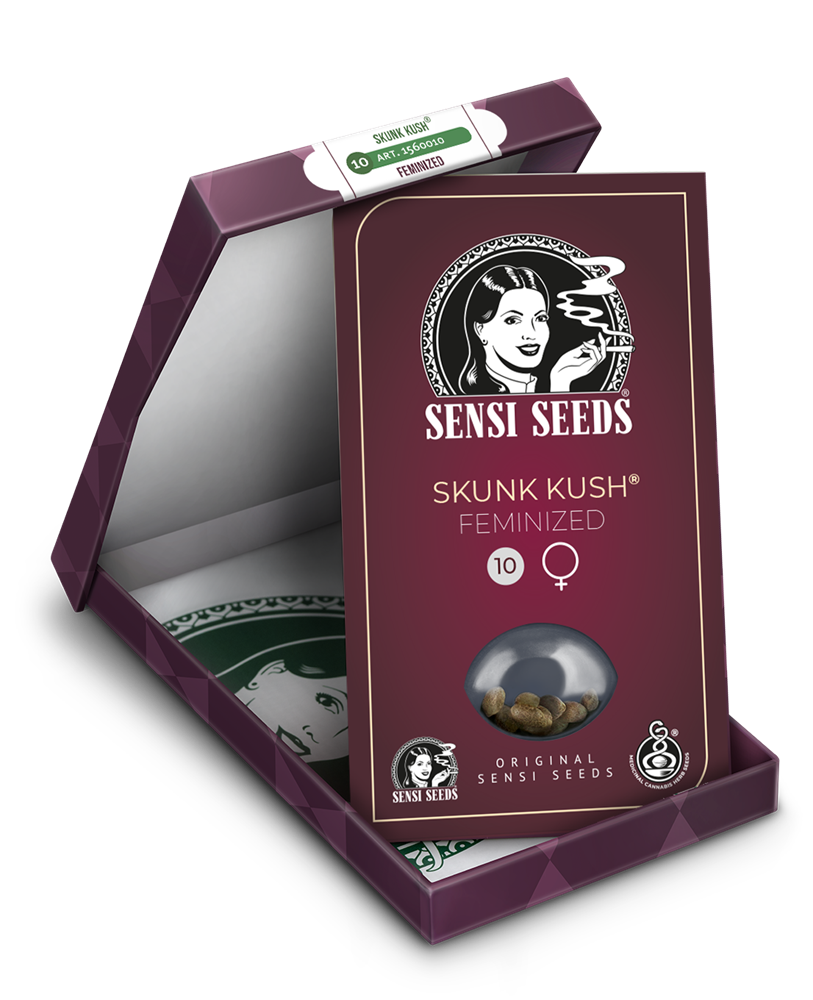 a box of skunk kush is open